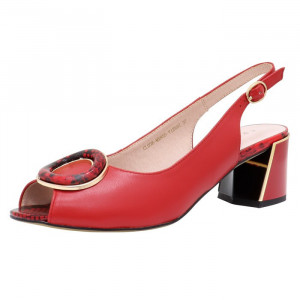 Sandale dama Epica JICL036-MX855-Y126BT-05-N-Rosu elegant piele naturala cu toc rosu