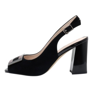 Sandale dama Epica K3K320107A-01-I-Negru elegant piele intoarsa cu toc negru