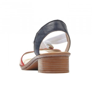 Sandale dama Rieker 62662-35-Rosu casual piele ecologica cu toc rosu