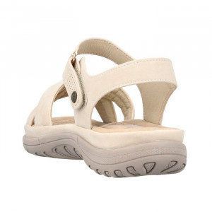 Sandale dama Rieker V8883-60-Bej casual piele ecologica cu talpa joasa bej