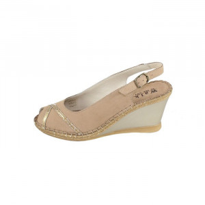 Sandale dama Walk in the city 7250-2973-Bej casual piele naturala cu platforma bej