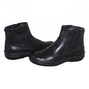 Cizme barbati, Krisbut, 6340-4-3-Negru, casual, piele naturala, scurte, cu talpa joasa, negru