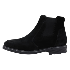 Cizme barbati, Nicolis, 45802-Negru, elegant, piele intoarsa, scurte, cu toc, negru