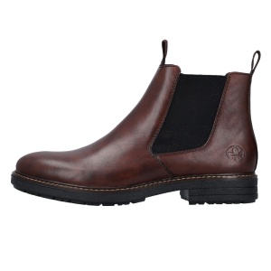 Cizme barbati, Rieker, 33180-26-Maro, elegante, piele naturala, scurte, imblanite, cu toc, maro