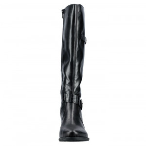 Cizme dama Rieker Y2090-00-Negru casual piele naturala lungi cu toc negru