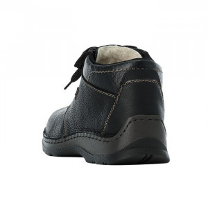 Ghete barbati Rieker 05305-00-Negru casual piele naturala impermeabil imblanite cu talpa joasa negru