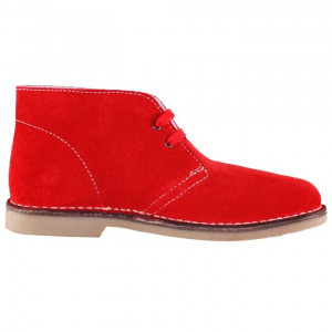 Ghete dama Elvis 3010-Rosu casual piele intoarsa cu toc rosu