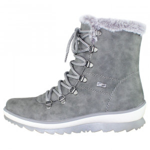 Ghete dama Remonte R8472-45-Gri casual piele ecologica impermeabil imblanite cu talpa joasa gri