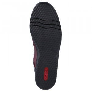Ghete dama Rieker 48754-35-Bordo casual piele naturala cu talpa joasa bordo