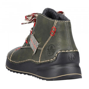 Ghete dama Rieker 51534-54-Verde casual piele ecologica cu talpa joasa verde