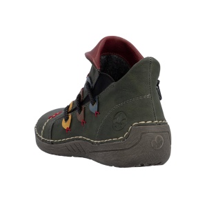 Ghete dama Rieker 72581-54-Verde casual piele ecologica cu talpa joasa verde