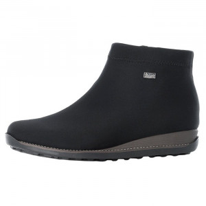 Ghete dama Rieker 98251-00-Negru casual tex impermeabil cu talpa joasa negru