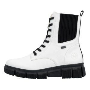 Ghete dama, Rieker, X3414-80-Alb, casual, piele ecologica, impermeabil, imblanite, cu talpa joasa, alb