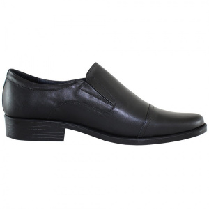 Pantofi barbati Pieton ADI-BE-Negru elegant piele naturala cu toc negru