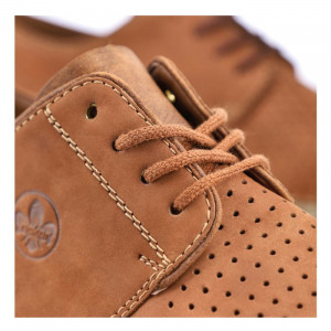 Pantofi barbati Rieker 05226-24-Maro casual piele naturala perforati cu talpa joasa maro