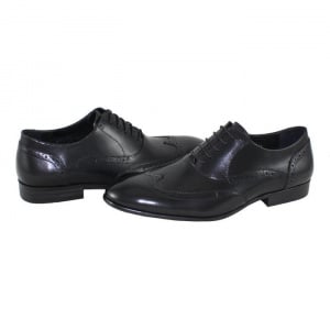 Pantofi barbati, Saccio, A581-08A-Negru, elegant, piele naturala, cu toc, negru