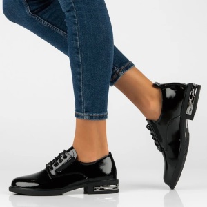 Pantofi dama Filippo DP6189-24-BK-L-Negru elegant piele naturala cu toc negru