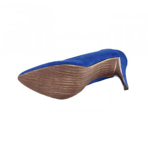 Pantofi dama Marco Tozzi 2-22418-24-Albastru elegant textil cu toc albastru