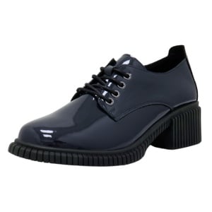 Pantofi dama Pass Collection J8B21601-07-L-Albastru casual piele naturala lacuita cu toc albastru