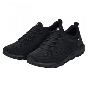 Pantofi dama Rieker 40405-00-Negru sport textil cu talpa joasa negru