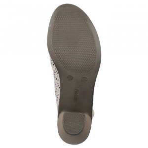 Pantofi dama Rieker 40959-60-Bej casual piele naturala cu toc bej