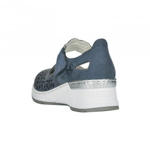 Pantofi dama Rieker N4367-14-Albastru casual piele naturala cu platforma albastru