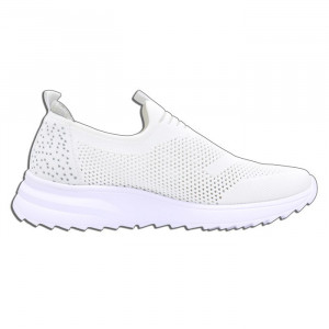 Pantofi dama Rieker N6670-80-Alb sport textil cu talpa joasa alb