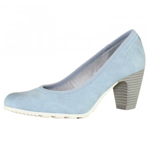 Pantofi dama s.Oliver 5-22404-22-810-Albastru-Deschis casual piele ecologica cu toc albastru deschis