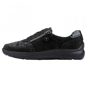 Pantofi dama Waldlaufer 796002-309-001-H-Leonie-Negru casual piele naturala cu talpa joasa negru