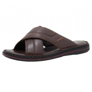 Papuci barbati Otter H6170-24-C4-N-Maro casual piele naturala cu talpa joasa maro