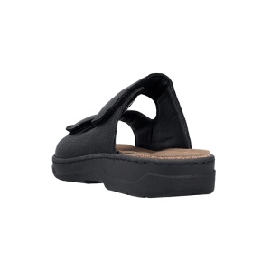 Papuci barbati Rieker 20390-00-Negru casual piele naturala cu talpa joasa negru