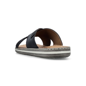 Papuci barbati Rieker 21082-00-Negru casual piele naturala cu talpa joasa negru
