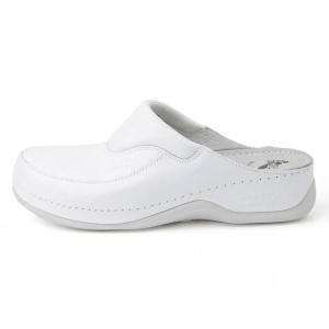 Saboti dama, Batz, FC04-Alb, casual, piele naturala, ortopedici, cu platforma, alb
