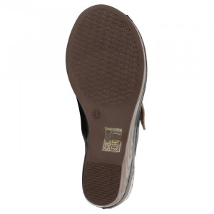Saboti dama Pass Collection O9044-155-01-N-Negru casual piele naturala cu platforma negru