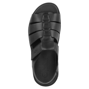 Sandale barbati Rieker 24262-00-Negru casual piele naturala cu talpa joasa negru