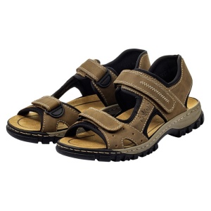 Sandale barbati Rieker 25084-24-Maro sport piele ecologica cu talpa joasa maro