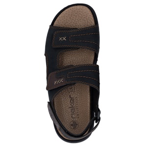 Sandale barbati Rieker 25561-00-Negru casual piele naturala cu talpa joasa negru