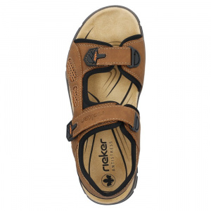 Sandale barbati Rieker 26955-24-Maro sport piele ecologica cu talpa groasa maro