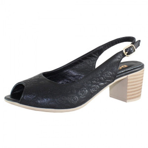 Sandale dama Dogati 669-01-Negru elegant piele naturala cu toc negru