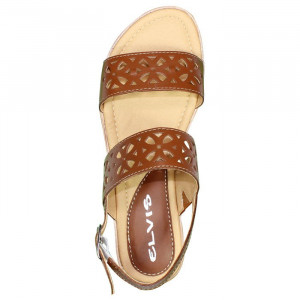 Sandale dama Elvis 346511-Maro casual piele naturala cu talpa joasa maro