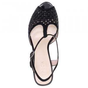 Sandale dama Epica JI1K04-M844-P8563T-01-I-Negru elegant piele intoarsa cu toc negru