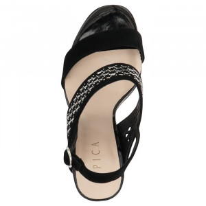 Sandale dama Epica QVZ551-R52-Y002-01-I-Negru elegant piele intoarsa cu toc negru