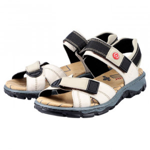 Sandale dama Rieker 68851-60-Bej sport piele naturala cu talpa joasa bej