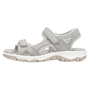 Sandale dama, Rieker, 68866-40-Gri, sport, piele ecologica, cu talpa joasa, gri