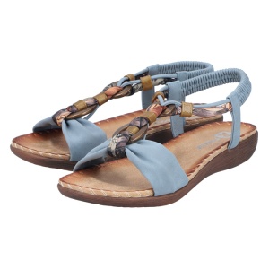 Sandale dama Rieker V7568-14-Albastru casual piele ecologica cu talpa joasa albastru