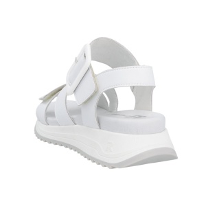Sandale dama Rieker W2950-80-Alb casual piele naturala cu talpa groasa alb