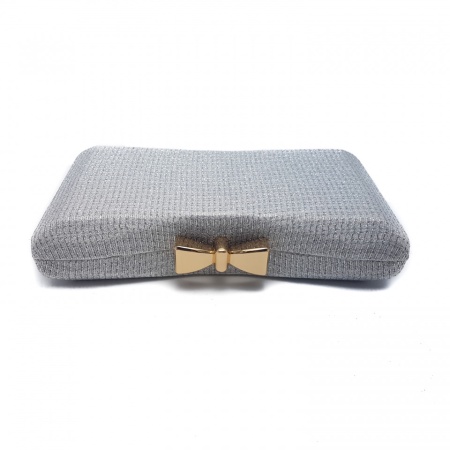 Clutch glitter, Tia accesorii, Alb/Argintiu - Img 2