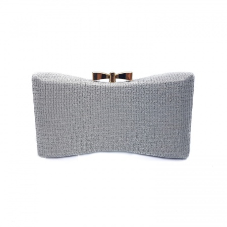 Clutch glitter, Tia accesorii, Alb/Argintiu - Img 3