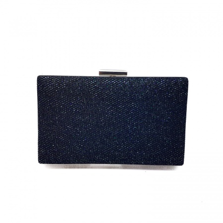 Clutch dreptunghiular cu insertii lurex, Tia accesorii, negru/turcoaz - Img 3
