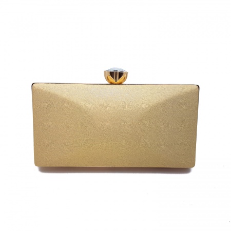 Clutch elegant, Tia accesorii, cu inchidere tip floare, auriu/sampanie - Img 3